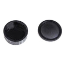 1 Set Rear Lens Cap And Body Cap Cover For Leica M LM camera Black Plasti dsss