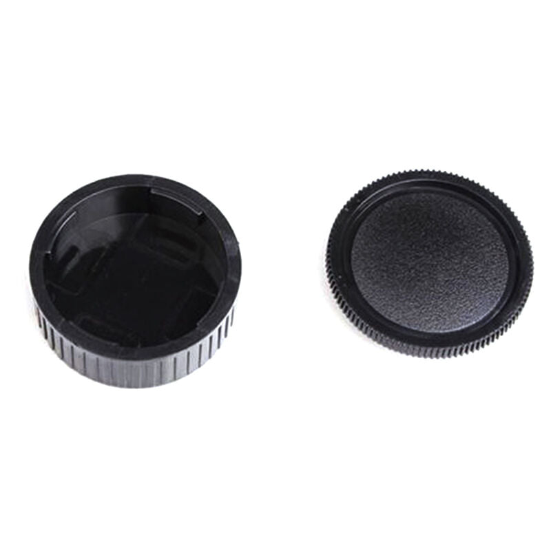 1 Set Rear Lens Cap And Body Cap Cover For Leica M LM camera Black Plasti dsss