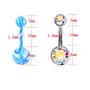 16Pcs Mix Navel Belly Button Ring Barbell Rhinestone Crystal Ball Body Jewelr FT