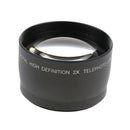 2pcs 58mm 2X Magnification Telephoto Converter Lens for Canon Nikon DSLR Cameras