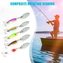 5pcs/pack Mixed 3 Treble Hooks Rotating Sequins Sinking Fishing Baits Set