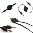 Black Retract 3.5mm AUX Auxiliary Cable Cord for Tablet Android Phone M ZIT