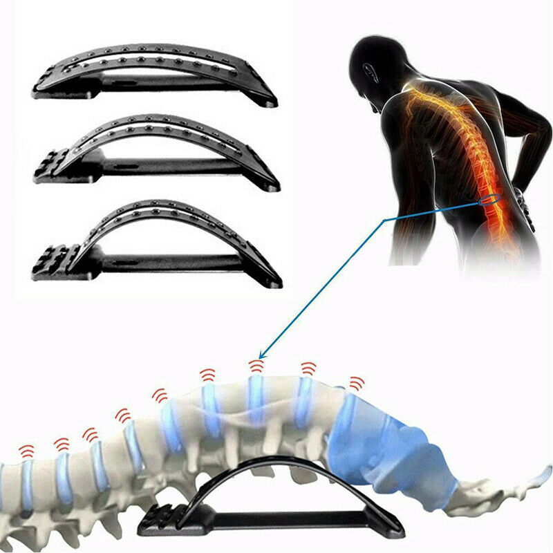 Back Magic Stretcher Lower Lumbar Massage Support Spine Posture Corrector Blac-