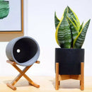 Retractable Indoor Plant Flower Pot Planter Stand Assembly Wood Holder Wood