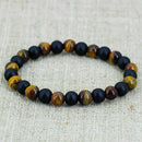 Men's Tiger Eye Matte Mala Gems Yoga Beaded Bracelet Energy Viking Jewelry