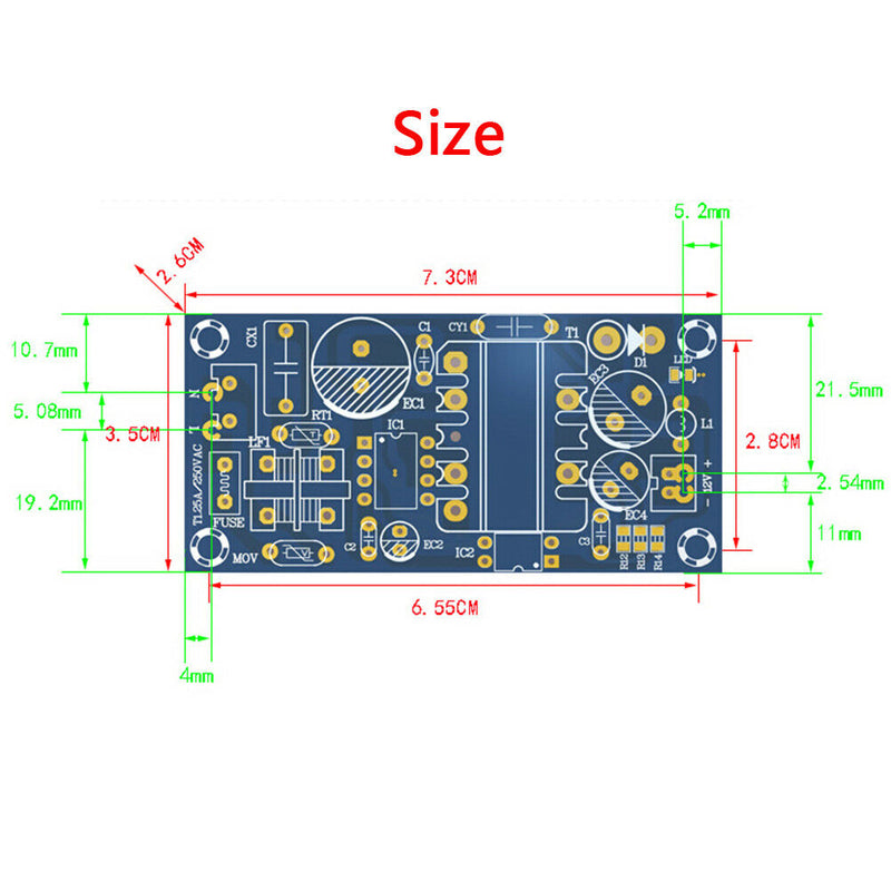 AC-DC 100-240V to 12V 2A converter isolated step down power supply board A Fw