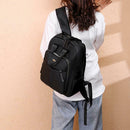 Women Casual Backpack Student Large Capacity Travel Zip Schoolbags (Black)