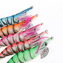 5Pcs Fishing Lures Squid Jig Hooks Wood Shrimp Artificial Lures Glow Bait