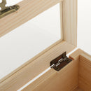 2 Grids Unfinished Wood Box, Wood Jewelry Box with Locking Clasp Rectangle Wood