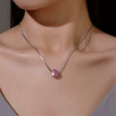 Crystal Ball Pendant Necklace Fashion Rhinestone Choker Jewelry (Purple) A