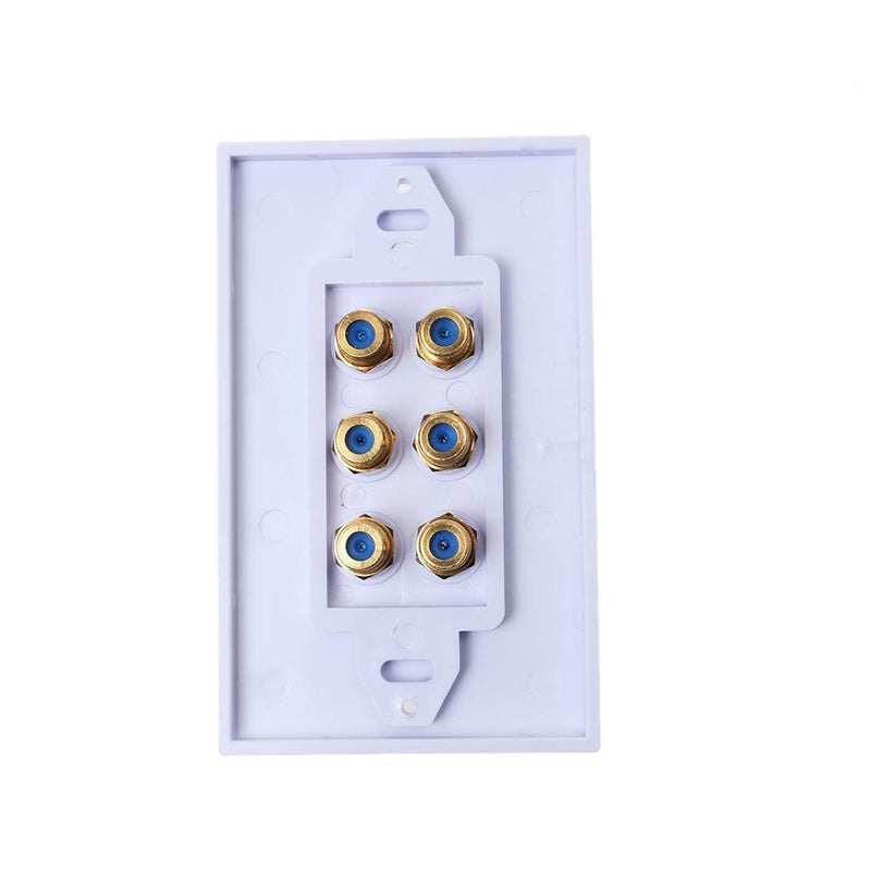 6 Speaker Post Banana Plug Audio Surround Wall Face Plate