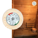 5.7" Round Digital Sauna Wooden Hygrothermograph Thermometer and Hygrometer