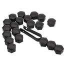 20Pcs 21Mm Car Tire Wheel Bright Black Bolt Nut Covers W/Removal Key Fit fo