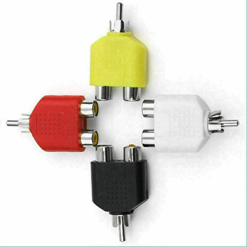 4x RCA Y Splitter 1 Male to 2 Female Cable Adapter Audio Prof Plug Video AV B4A2