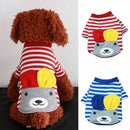 Pet Puppy Small Striped Dog Cat Vest T-Shirt Summer Apparel Clothes Red XS