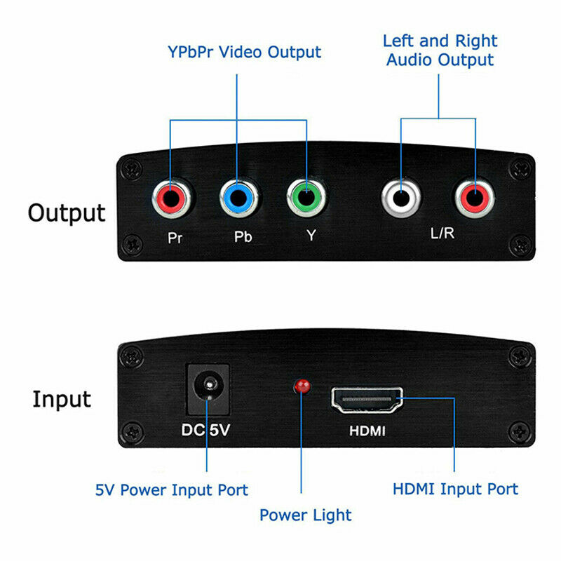 1080P HD HDMI to 5RCA RGB Component YPbPr Video + R/L Audio Converter Adapter