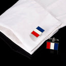 Pair 2 wedding shirt cufflinks man brass plate France flag S9C6