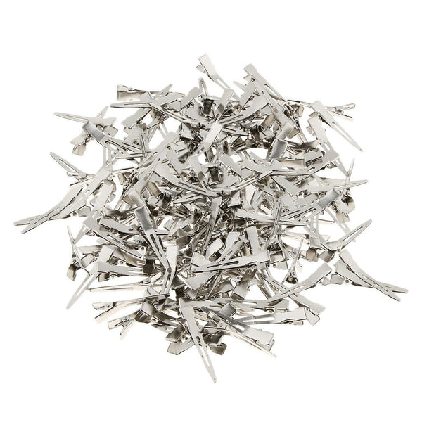 200x Iron Bows Alligator Curl Clips Blank Hair Pins Clamps DIY Projects