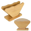 Paper Rack Display Coffee Filter Holder Storage Shelf Countertop Bamboo Wood