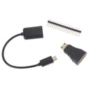 3 in 1 Set for Raspberry Pi Zero HDMI Adapter OTG Cable Male 40P GPIO Header Gw