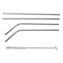 4pcs Metal Stainless Steel Drinking Straws + 1pc Cleaner Brushes