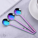 1 Set 8 Pcs Cute Small Coffee Spoons Stainless Steel Rainbow Demitasse Spoo V9K5