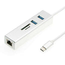 USB C Hub 5-in-1 Adapter with 1Gbps Ethernet Port,  TF Card Reader, 2 USB 3.0