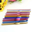 14 Multi Coloured Aluminium Crochet Needles Hooks 2mm-10mm Set Knitting Stitches