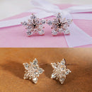 Ladies Cute Snowflake Crystal Stud Earrings Small Five-pointed Star Earrings ME