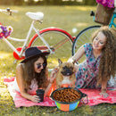 Dog Silicone Bowl Folding Outdoor Portable Pet Food Feeder Dish (Black) A