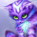 Diamond embroidery 5d diy diamond Painting Cross Stitch Purple kits cat ani M2L8
