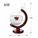 Beautiful Weather Forecast Crystal Storm Glass Wooden Base Globe Shape Desk