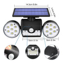 30 Led Solar Light Dual Head Solar Lamp Pir Motion Sensor Spotlight Waterpr