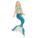Pins Shining Blue Mermaid Pins Brooches Badges Lapel Pin Collar T-Shirt Acc