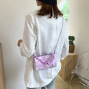 Daisy Flower Handbag Beach Women Canvas Chain Shoulder Bucket Bag (Purple)