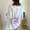 Daisy Flower Handbag Beach Women Canvas Chain Shoulder Bucket Bag (Purple)