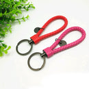 Fashion Colors Leather Strap Bag Wallet Keyring Keychain Ring Key Fob Accessory