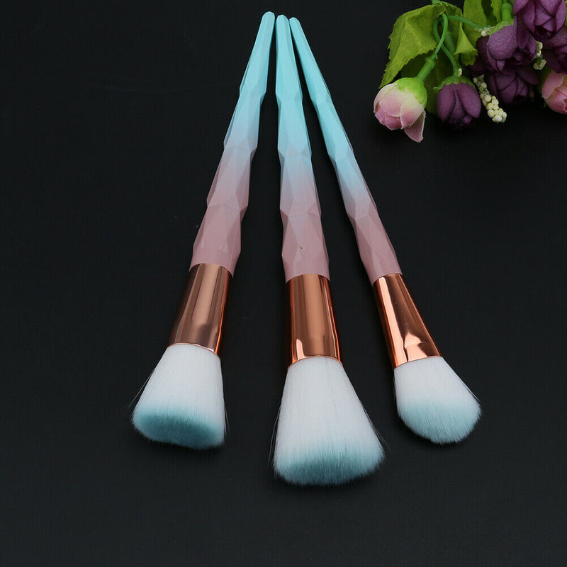 3pcs Diamond Pink Gradient Green Makeup Brush A