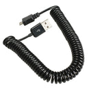 Spiral Coiled USB 2.0 A Male to Micro USB B 5Pin Adaptor Spring Cable