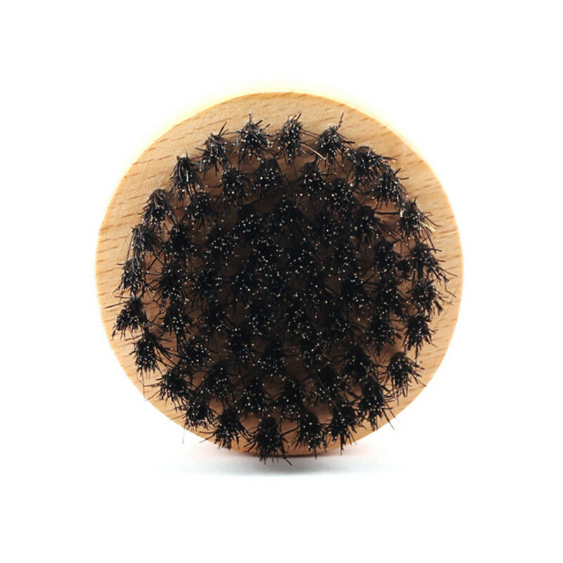 1pc wood boar hair bristle beard mustache brush military hard round wood han FT
