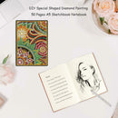 DIY Mandala Special Shaped Diamond Painting 50 Pages Sketchbook A5 Notebook