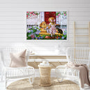5D DIY Full Round Drill Diamond Painting Watering Girl Cross Stitch Mosaic