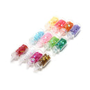 12 Nail Art Glitter Flakes Sequin Caviar UV Gel Decor Dust Tips Bottle@