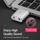 External Stereo Audio Sound Card Usb To 3.5Mm Jack Aux Headset Adapter Repl P2H6