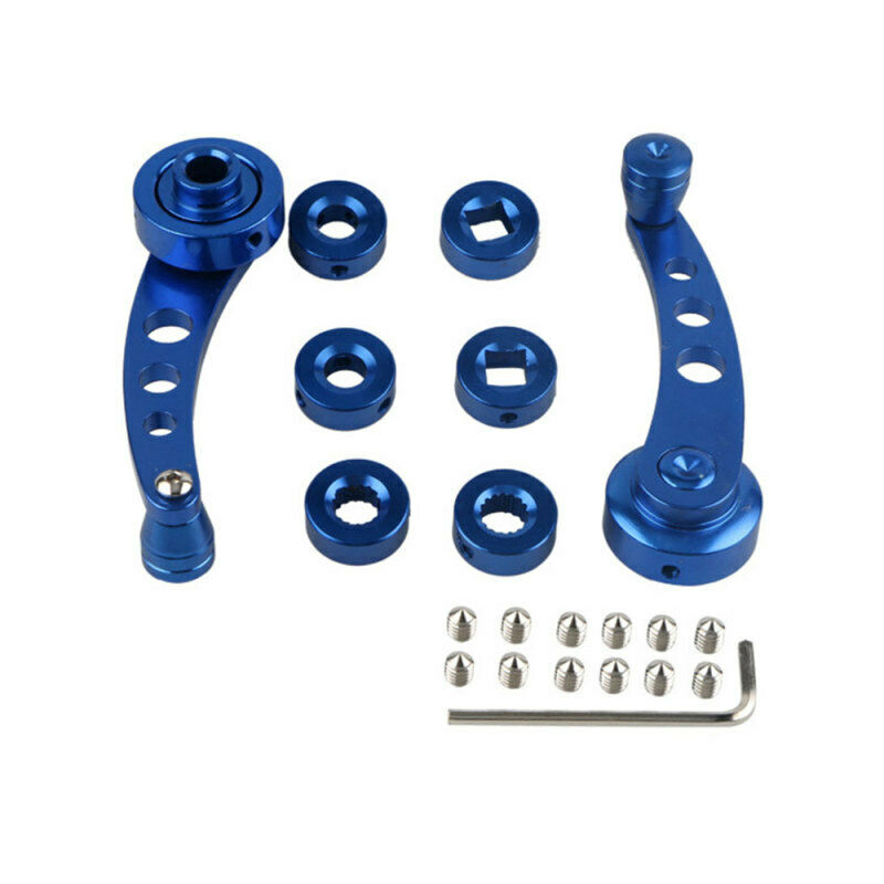 1 Set Billet Aluminum Window Winder Black Car Crank Glass Handle Knob Universal