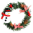 2Pcs PVC Christmas Wreath Garland Christmas Decorations for Home Pine Snowm