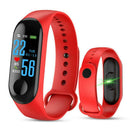 M3 Blood Pressure Oxygen Heart Rate IP67 Waterproof Smart Bracelet (Red)