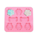 Silicone Cake Mold Dog Paw Bone Shape Muffin Tray Cookie Moulds Chocolate C I4E0