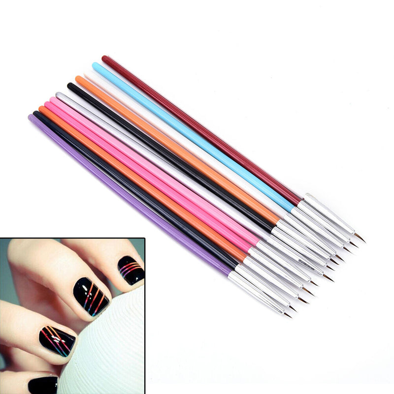 12 Pcs Colorful Nail Art Design Brush Pen Fine Details Tips Drawing Paint Set Kw