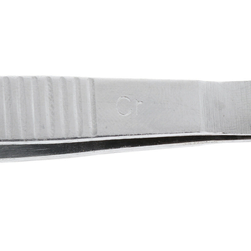 Stainless Steel Straight Tweezers, Serrated Tip Forcep, Laboratory, 140mm